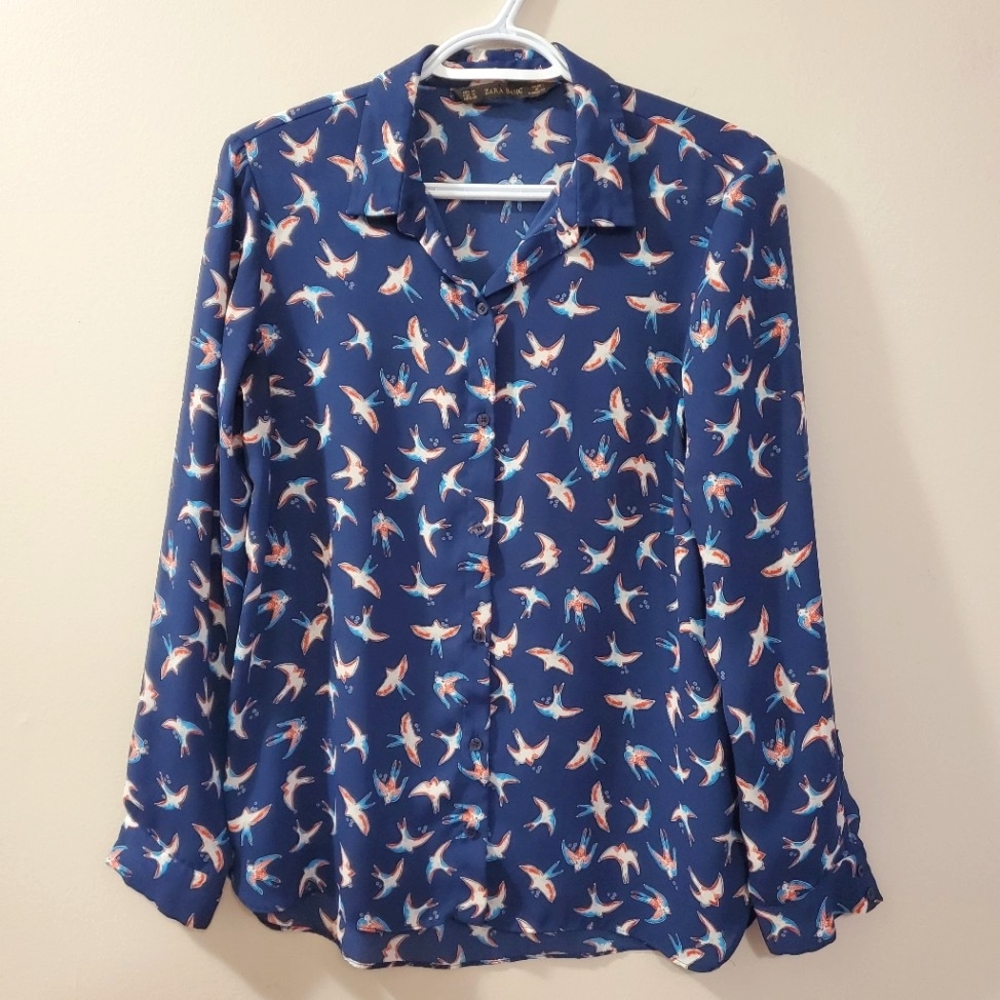 Zara - Sparrow print blouse - Size M
